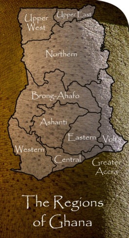 Map Of Ghana With Regions. The Regions of Ghana